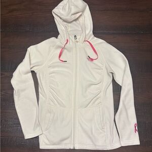 North Face Full Zip Fleece Jacket Hoodie Size Small Breast Cancer Awareness